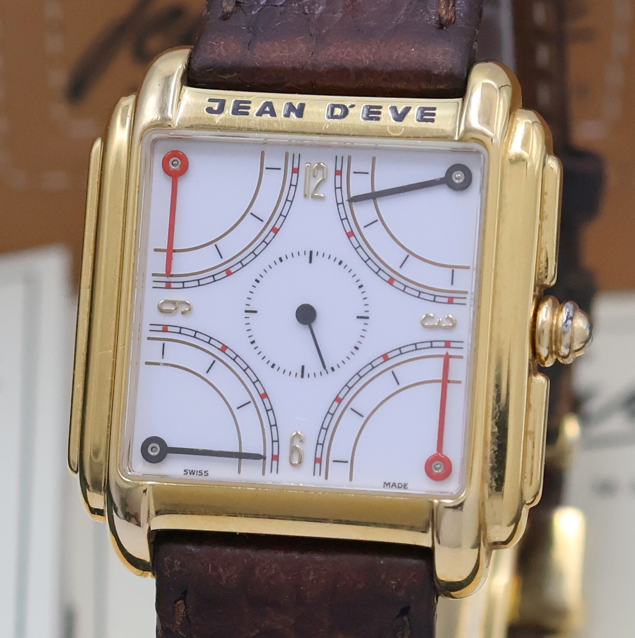 Detail a: JEAN D'EVE Collection Quarta Armbanduhr Referenz 09.24.63, Schweiz verk. lt. beil. Pap. 10/1998, quarz, verg. Geh., Stahlboden 4-fach verschr., ...