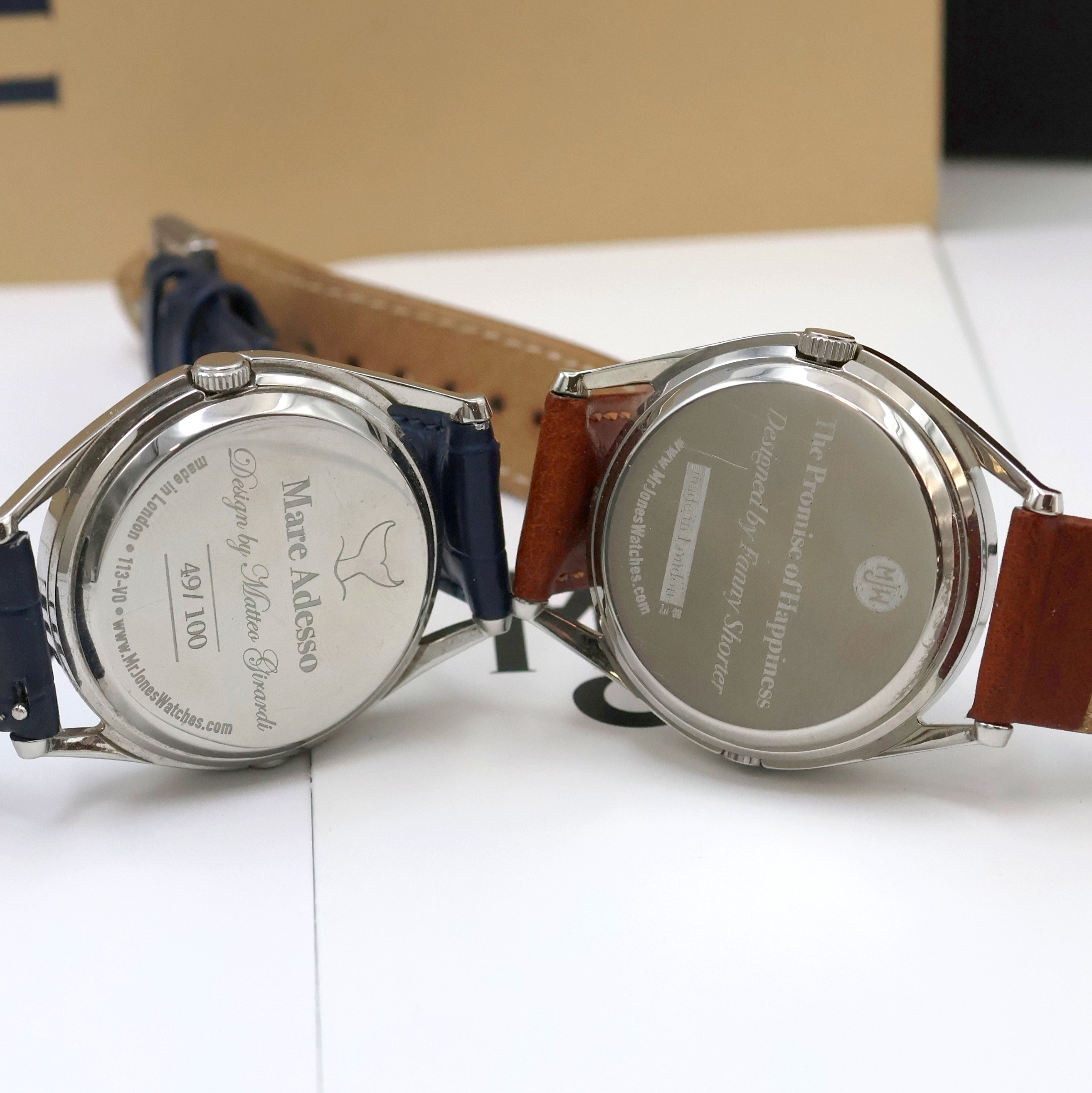 Detail j: MJW 5 ausgefallene, teilweise limitierte Armbanduhren, England um 2020, Automatik, Edelstahlgehäuse (1x geschw.), Böden aufgedr., verschiedene, ...