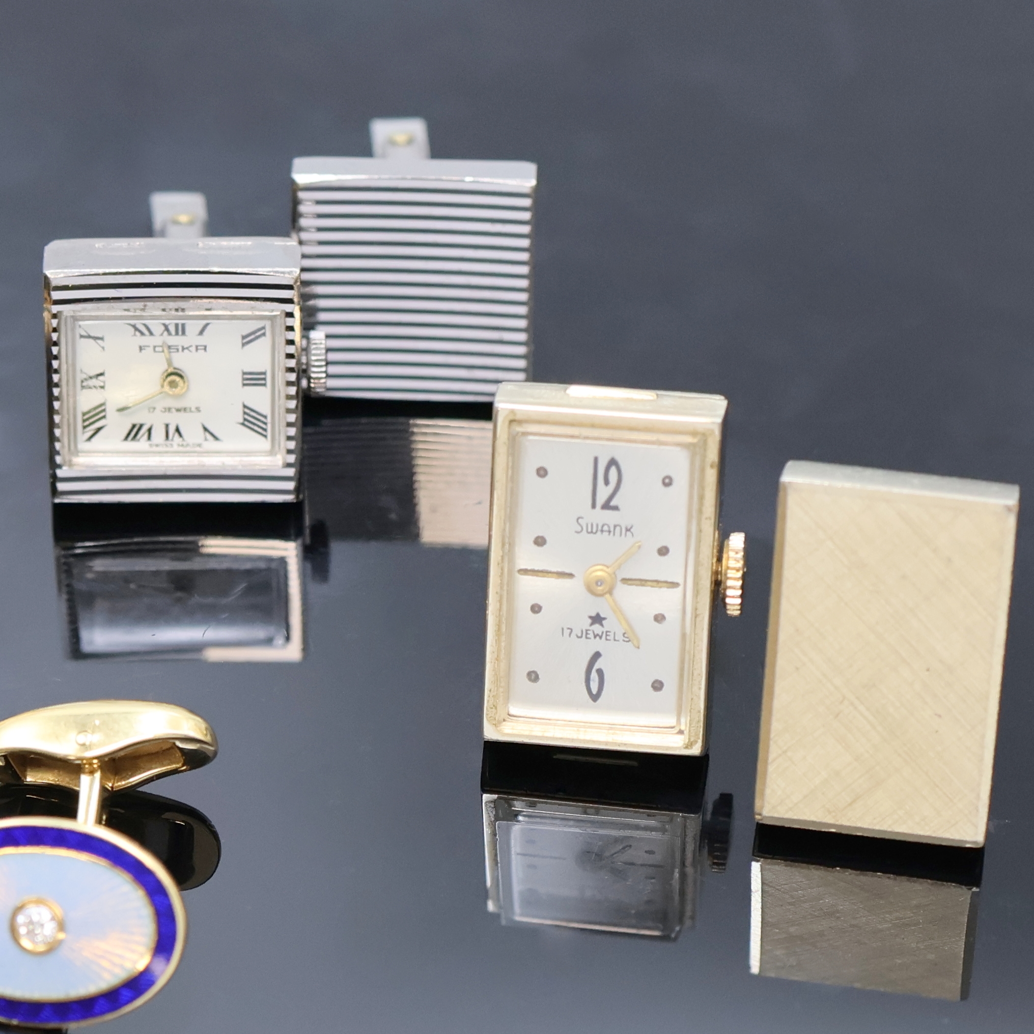 Detail b: FARBERGE auf 500 Stück limitierte Manschettenknöpfe in GG 750/000 sowie 4 weitere Paare mit integrierter Uhr, Manschettenknopf-Uhren Schweiz um ...