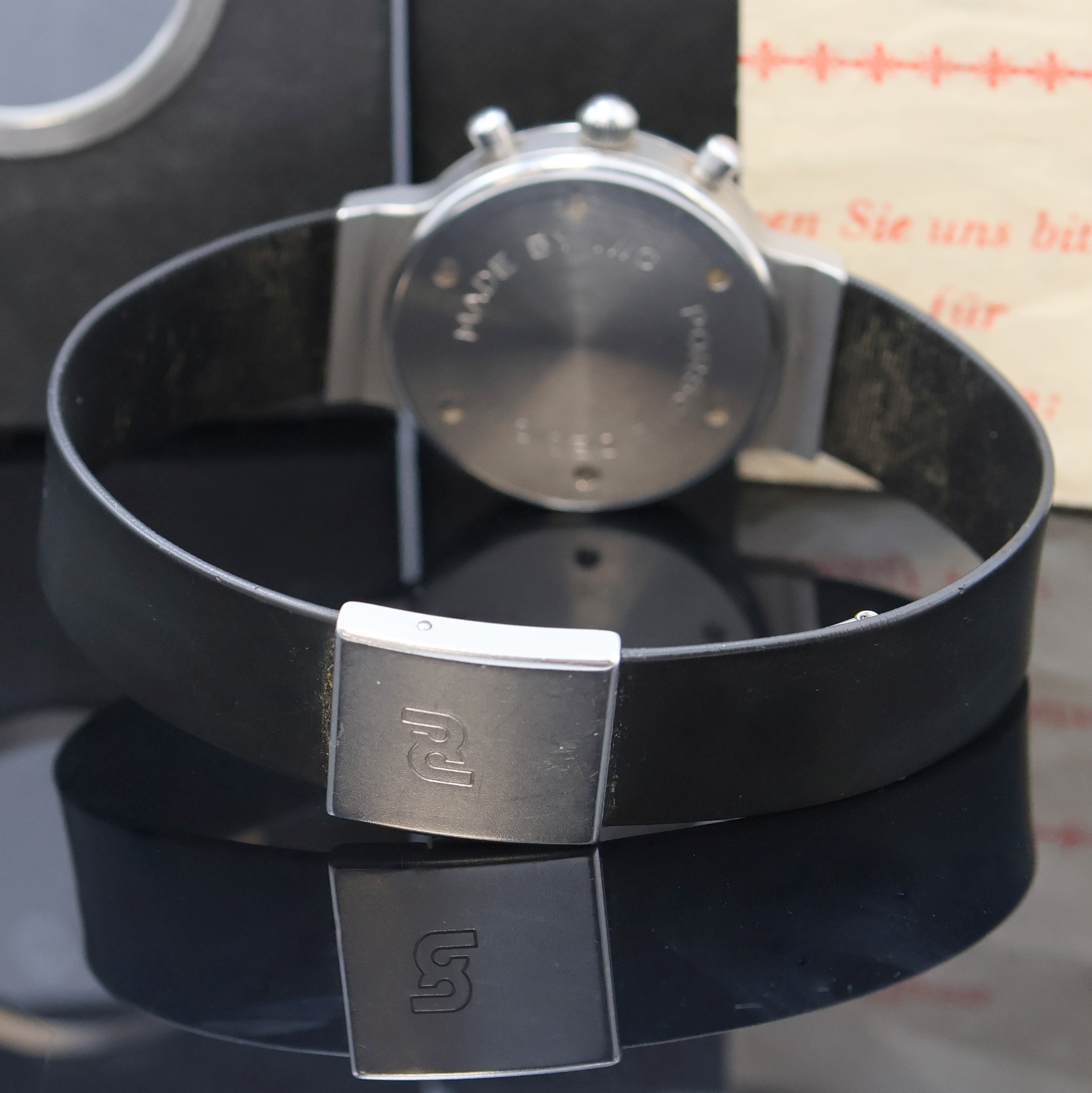 Detail c: Porsche Design by IWC Armbandchronograph in Edelstahl Referenz 3720, Schweiz um 1990, quarz, flaches Geh. inkl. orig. Kautschukband m. orig. ...
