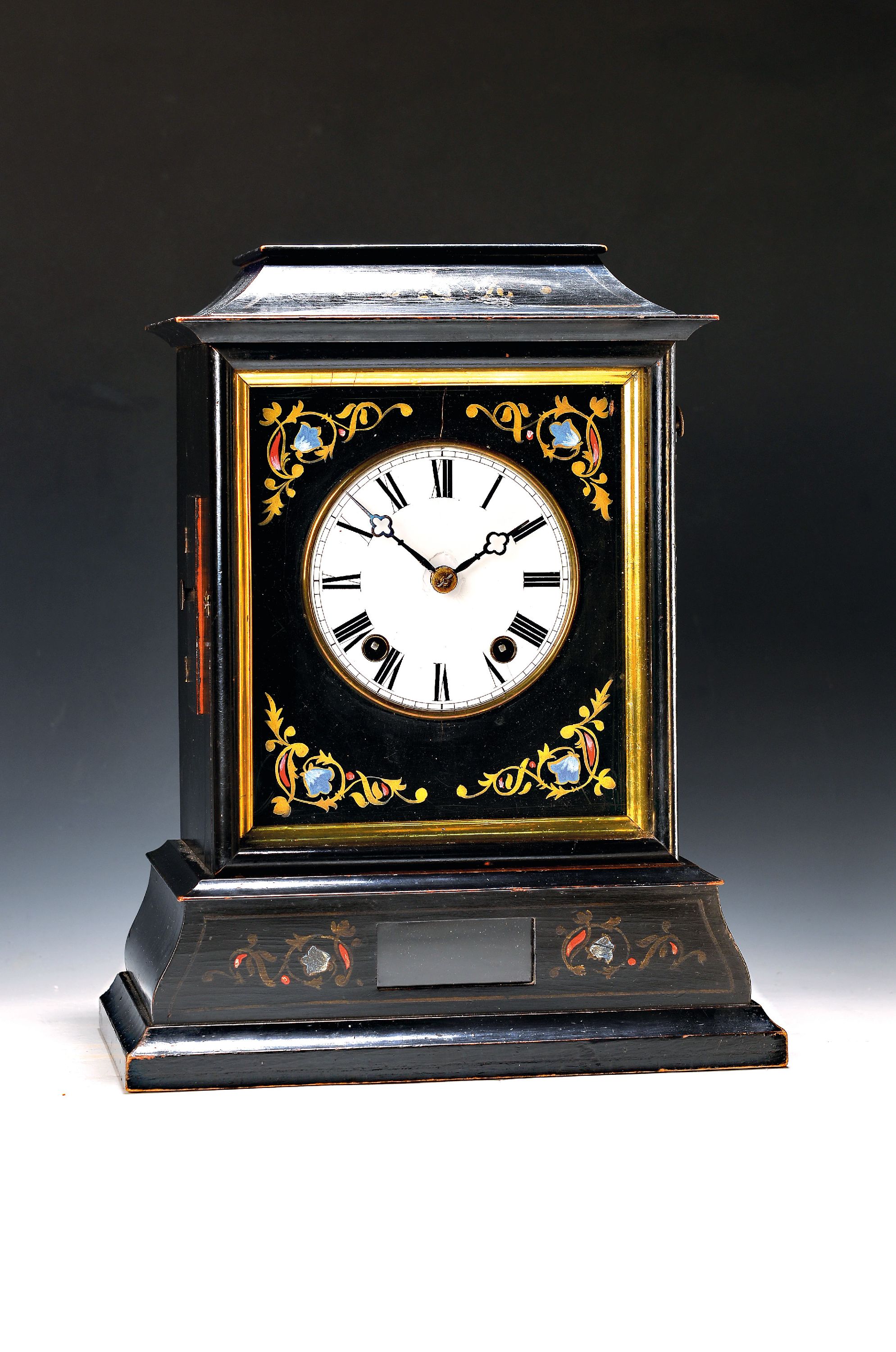 Image 27020693 - Tischuhr, Spät-Biedermeier, ähnlich Surrer, Schwarzwald um 1850/70, Holzgehäuse, ...