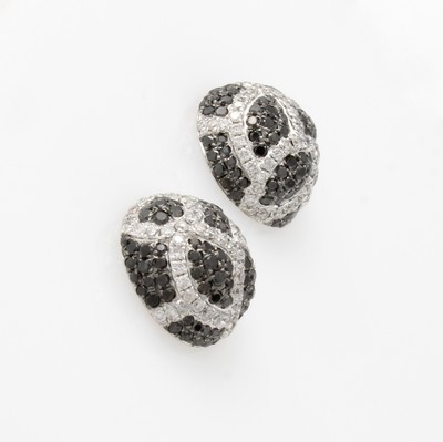 27020631a - Paar Ohrstecker mit Diamanten und Brillanten, WG 750/000, 2 Halbkugeln bes. m. ...