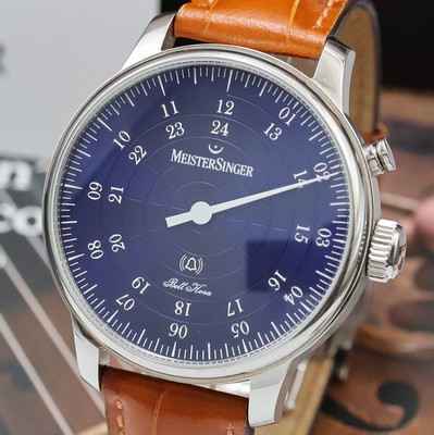 27020636a - MEISTERSINGER Einzeiger-Herrenarmbanduhr Bell Hora Referenz BH0908, Schweiz verk. lt. ...