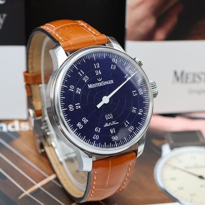 27020636b - MEISTERSINGER Einzeiger-Herrenarmbanduhr Bell Hora Referenz BH0908, Schweiz verk. lt. ...