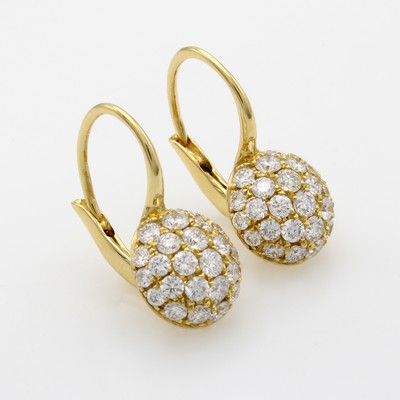 27020655a - Paar Ohrbouttons mit Brillanten, GG 750/000, Halbkugeln bes. m. Brill. zus. ca. 1.49 ct ...