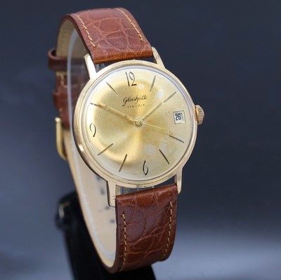 27020657b - GUB vergoldete Herrenarmbanduhr, Deutschland um 1960, Handaufzug, Edelstahlboden ...