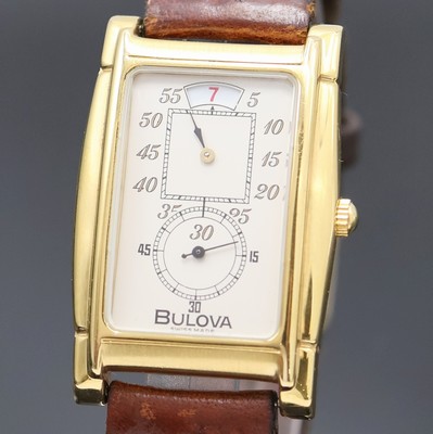 27020660a - BULOVA vergoldete Armbanduhr mit springender Stunde Referenz 8.098.1.0.10, Schweiz um ...