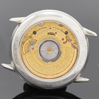 27020669d - HARWOOD / FORTIS Armbanduhr in Stahl, Schweiz um 1990, beids. vergl. Geh., Boden ...