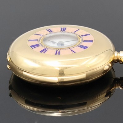 27020679c - Halbsavonette in GG 755/000 mit 1/4 Stundenrepetition, Schweiz um 1910, glattes Geh. l. ...