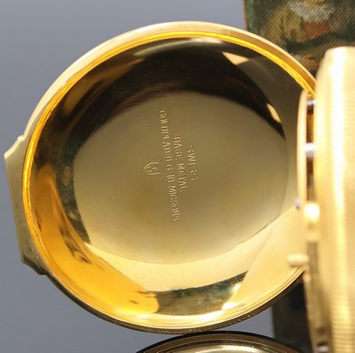 27020683d - REUGE Taschenuhr mit Wecker-Spieluhr und Figurenautomat, Schweiz um 1990, verg. Geh., ...