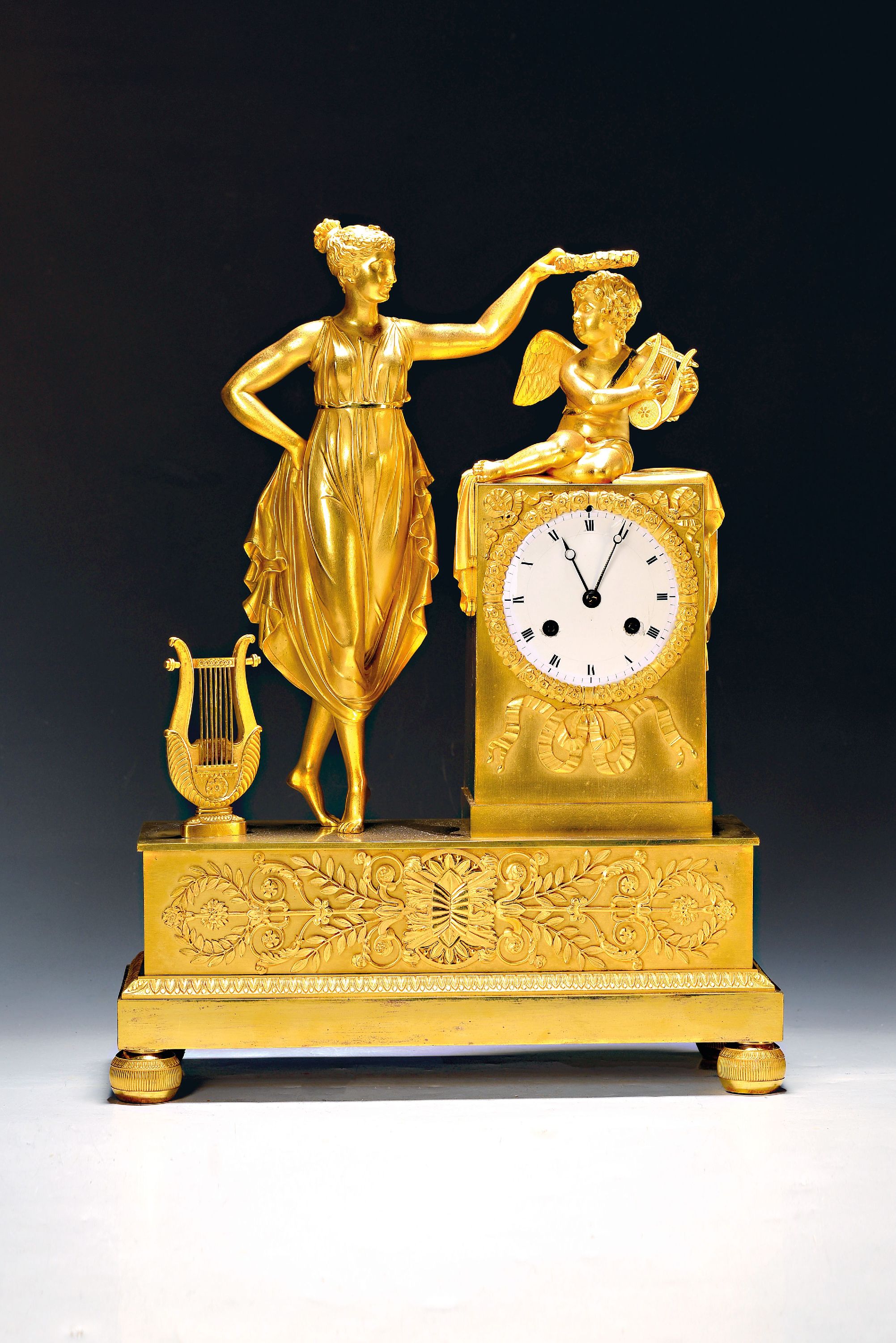 Image 27020700 - Pendule, Frankreich, um 1820, verziertes u. vergoldetes Bronzegehäuse (Rückseite ...