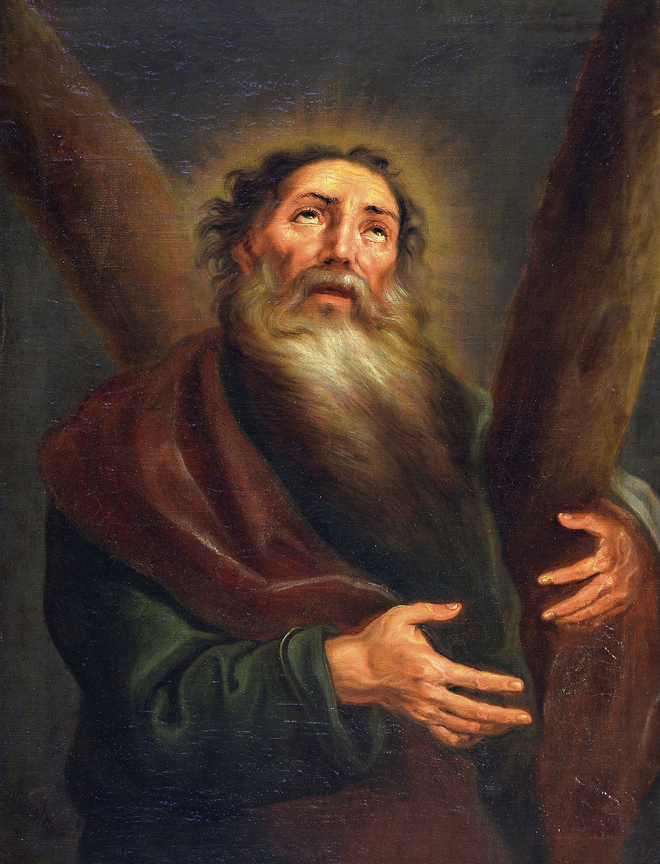 Image 27020705 - Unbekannter Künstler, um 1780, Hl. Andreas, Öl/Lwd, links unten monogrammiert B, ...