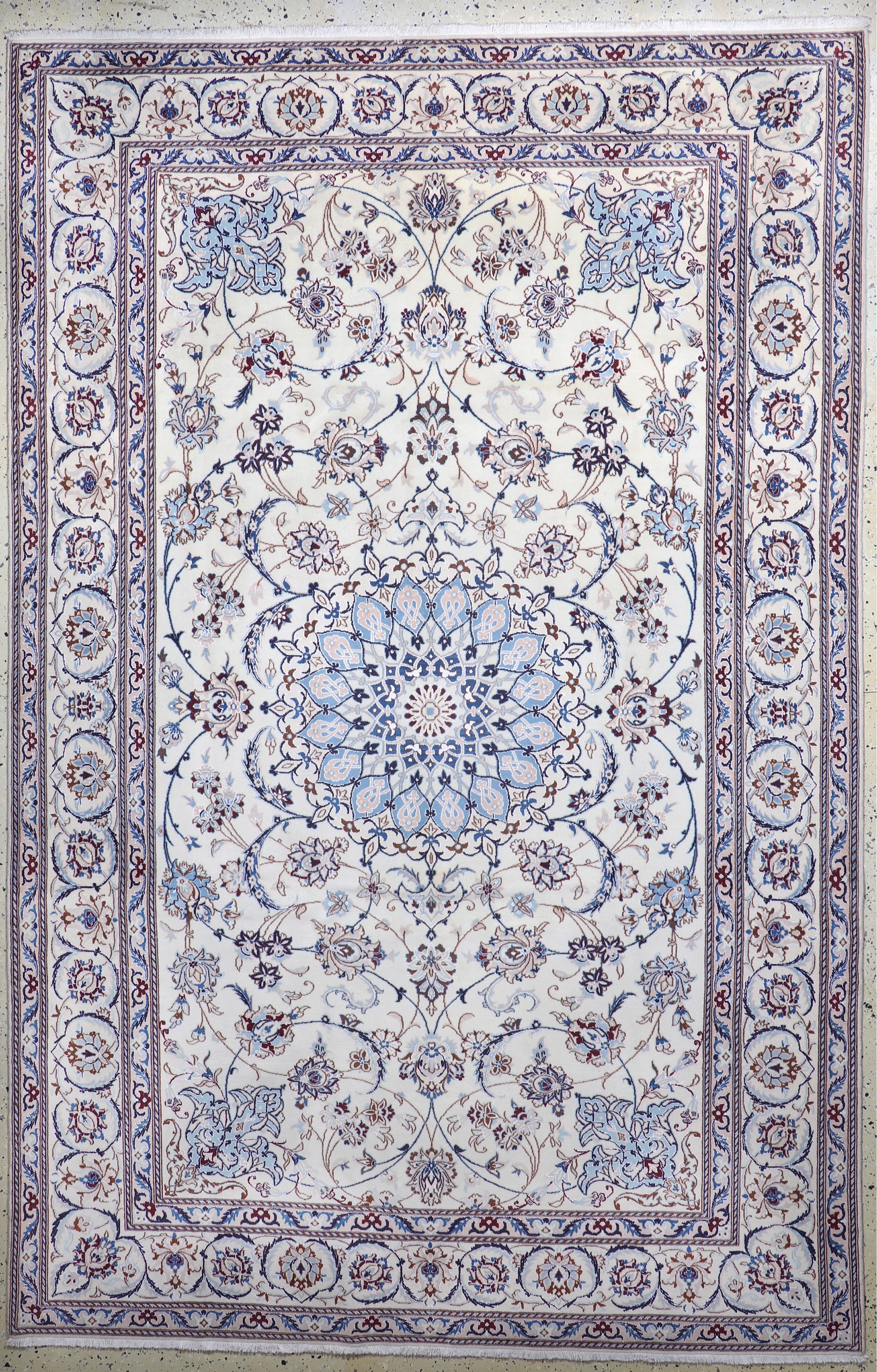 Image 27020742 - Nain fein, Persien, Neu, Korkwolle mit Seide, ca. 307 x 199 cm, ca. 450.000 Kn/qm ...