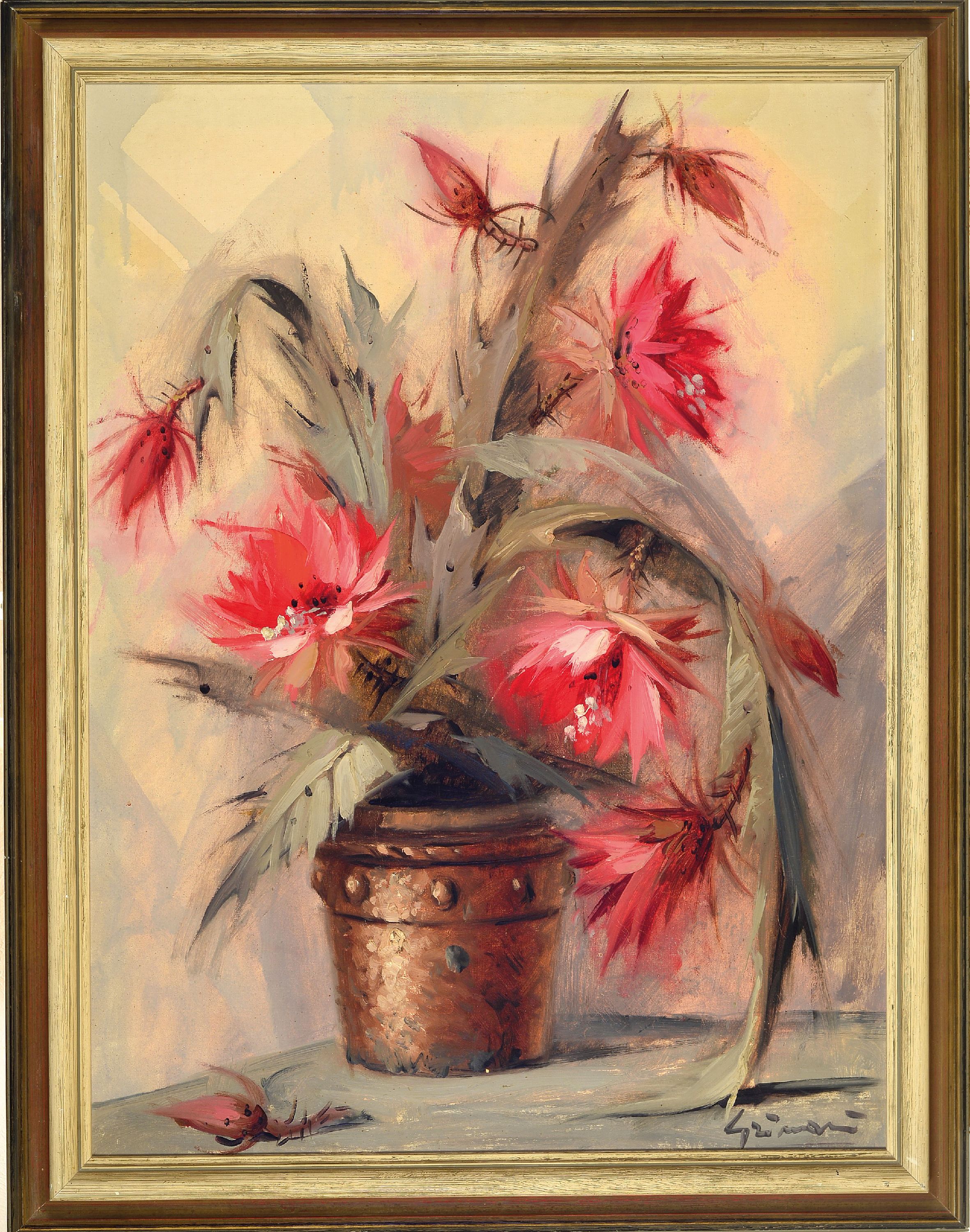 Detail k: Paul Morro (Ingfried Paul Henze-Morro), 1925 Leipzig-2013, Cactus, verso so betitelt, Öl/Lwd, rechts unten sign., ca. 80x60cm, R. ca. 93x72cm, ...