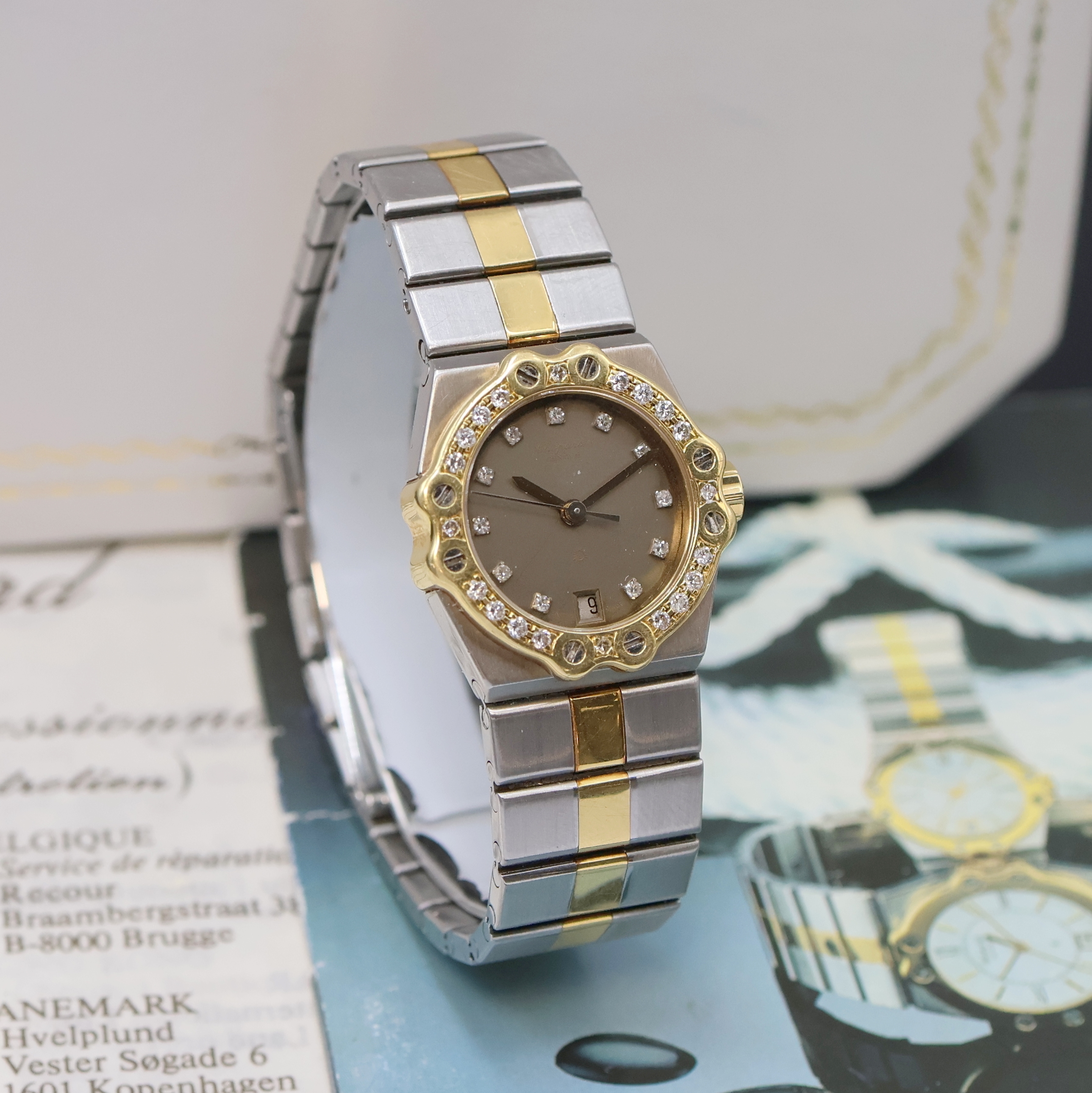 Detail b: CHOPARD St. Moritz Damenarmbanduhr in Edelstahl/Gold Referenz 8024, Schweiz um 1990, quarz, Monocoque-Geh. inkl. Gliederband m. dopp. Faltschl., ...