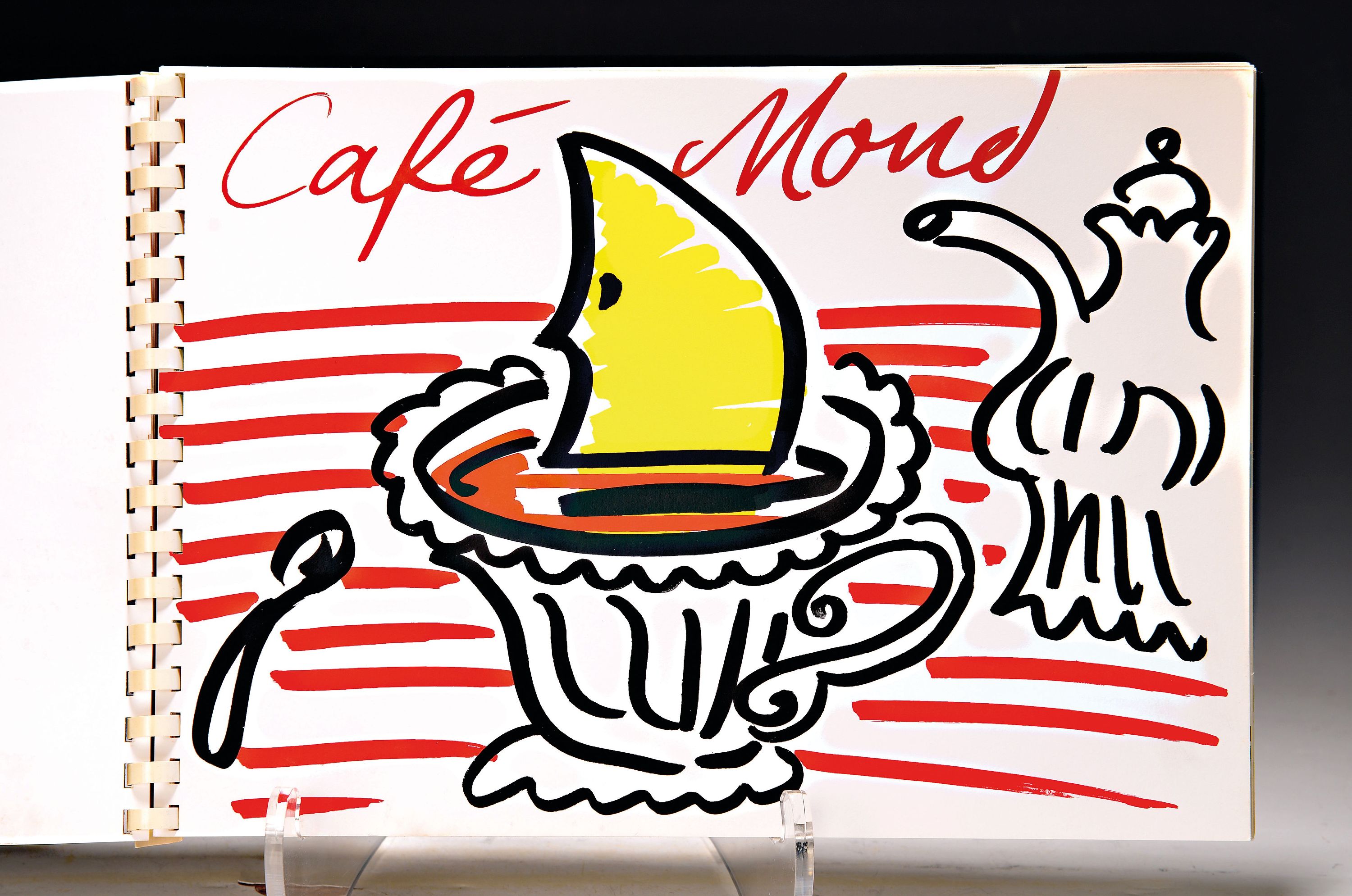 Detail c: Peter Angermann, geb. 1945 Rehau, "Mondbuch I", 1993, 27 S. mit 26 ganzseitigen Farbserigraphien, Vorsatz handsigniert, Ed. 1000, Edition ...