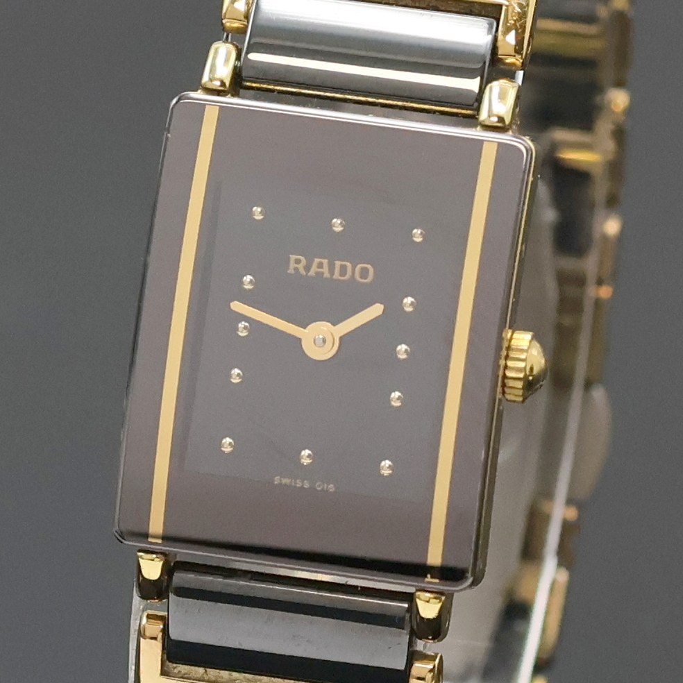 Detail a: RADO DiaStar Damenarmbanduhr Referenz 153.0383.3, Schweiz um 1990, quarz, verg. Edelstahlgeh. m. 4-fach verschr. Boden, Keramikband m. verg. ...