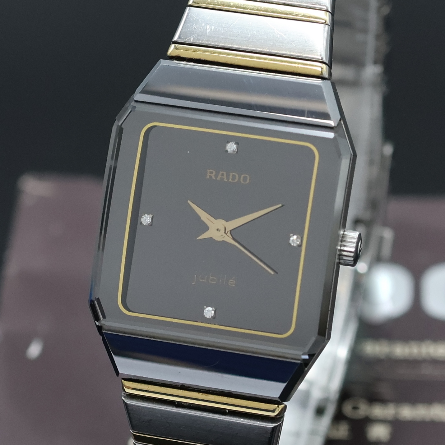 Detail a: RADO DiaStar Jubile Armbanduhr in Stahl Referenz 110.02043, Schweiz verk. lt. Garantie 11/1985, quarz, Boden 4-fach verschr., Gliederband m. dopp. ...