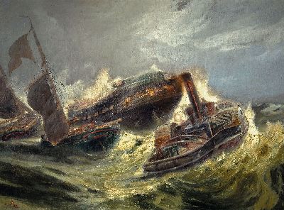 Image Hans Ritter von Petersen, 1850 Husum - 1914 München, deutscher Marinemaler, großes ...