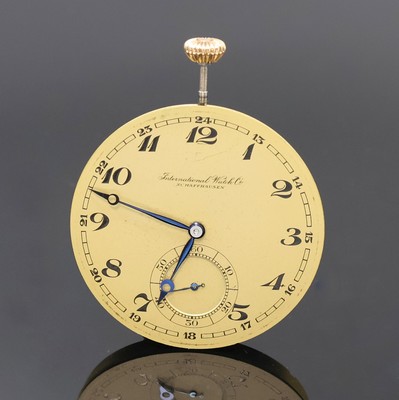 27020753a - IWC Taschenuhrwerk Kaliber 73, Schweiz um 1925, verg., gebl. Breg.-Spir., Komp.-Unr., ...