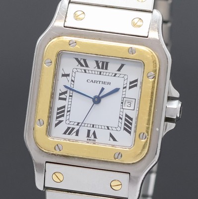 27020755a - CARTIER Santos Herrenarmbanduhr in Edelstahl/Gold, Schweiz um 1990, Automatik, ...