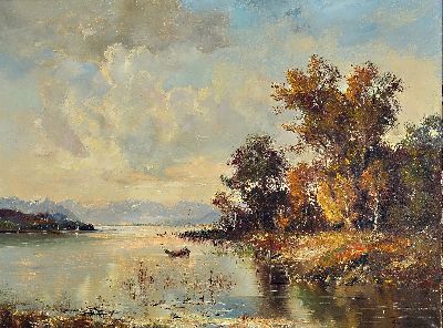 Image Paul Morro (Ingfried Paul Henze-Morro), 1925 Leipzig-2013, Landschaft am Chiemsee, ...