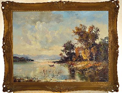 27020758k - Paul Morro (Ingfried Paul Henze-Morro), 1925 Leipzig-2013, Landschaft am Chiemsee, ...