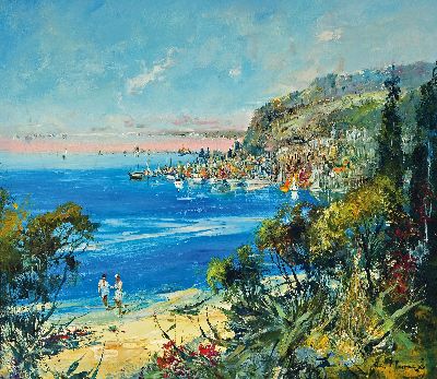 Image Paul Morro (Ingfried Paul Henze-Morro), 1925 Leipzig-2013, Ansicht von Rapallo, Öl/Lwd, ...