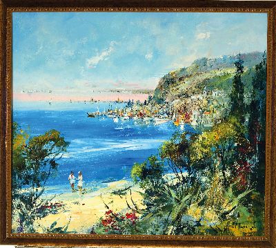 27020759k - Paul Morro (Ingfried Paul Henze-Morro), 1925 Leipzig-2013, Ansicht von Rapallo, Öl/Lwd, ...