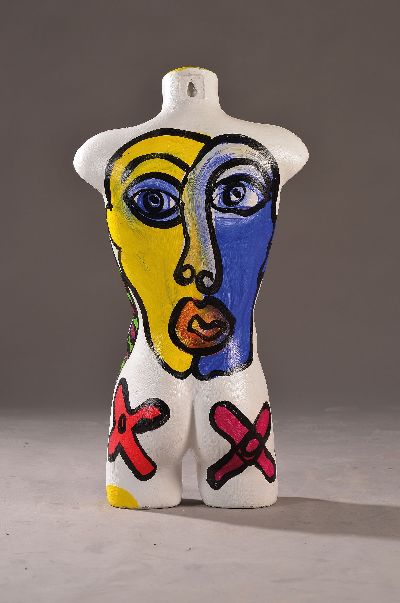 27020771l - Peter Robert Keil, geb. 1942, Torso, Kunststoff, handbemalt, signiert, dat. 85, H. ca. ...