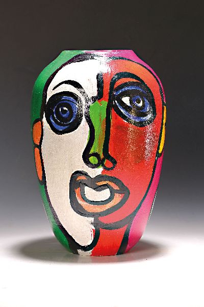 Image Peter Robert Keil, geb. 1942, Vase, Feinsteingut, handbemalt, signiert, dat. 85, H. ca. ...