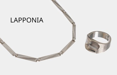 Image LAPPONIA Schmuckset, 925er Silber, best. aus: 1 Collier, L. ca. 49 cm, 2 ...