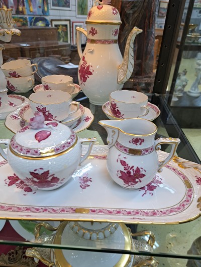 27020800a - Service, Herend, 20. Jh., Porzellan, purpurfarbene Bemalung, Apponyi purpur, ...