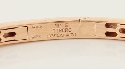 27021223c - 18 kt Gold BULGARI Saphir-Brillant-Malachit- Armspange, RG 750/000, Modell Serpenti ...