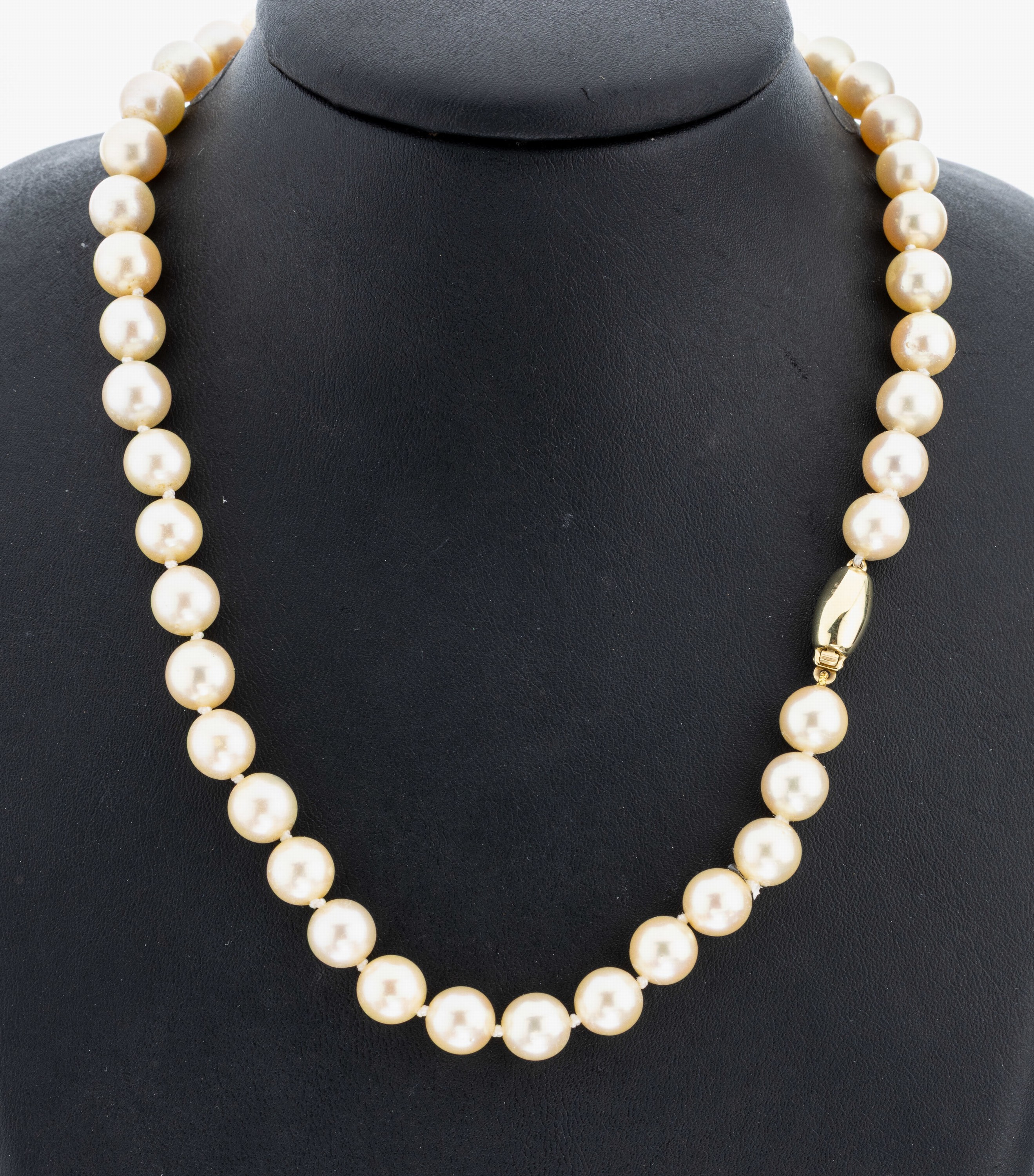 Image 27021424 - Zuchtperl-Collier mit 14 kt Gold Schließe, GG 585/000, champagnerf. Akoyazuchtperlen, ...