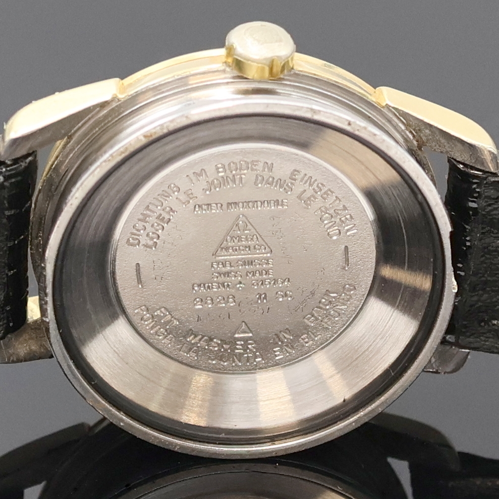 Detail f: OMEGA Seamaster Armbanduhr in Stahl/Gold Referenz 2828-11 SC, Schweiz um 1956, Automatik, 2-teil. Geh., Boden aufgedr., gold. Zifferbl. rest., ...