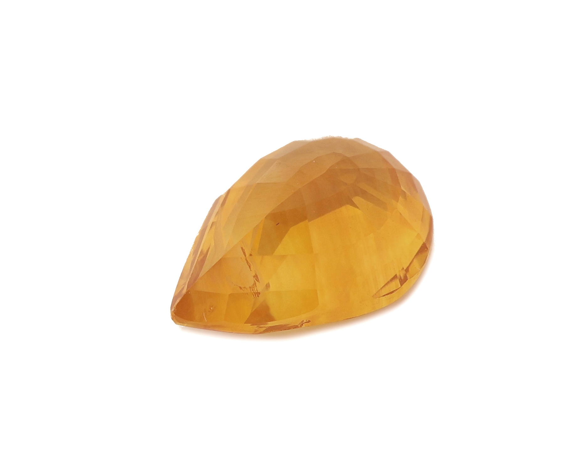 Detail b: Loser Saphir, 2.49 ct, gelb, facett. Tropfen, Zertifikat