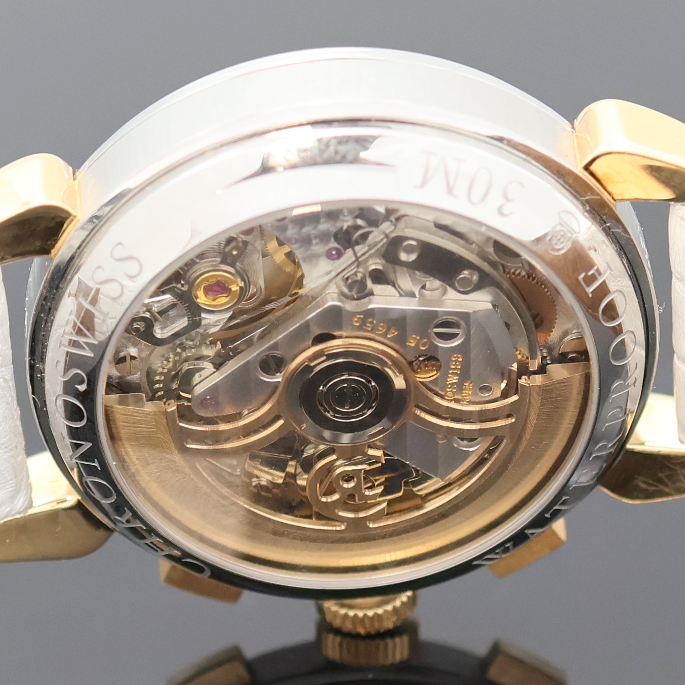 Detail f: CHRONOSWISS Klassik Armbandchronograph in Stahl/Gold Referenz CH 7404, Schweiz um 2000, Automatik, 3-tlg. Geh. m. tropfenförm. Bandanstößen, ...