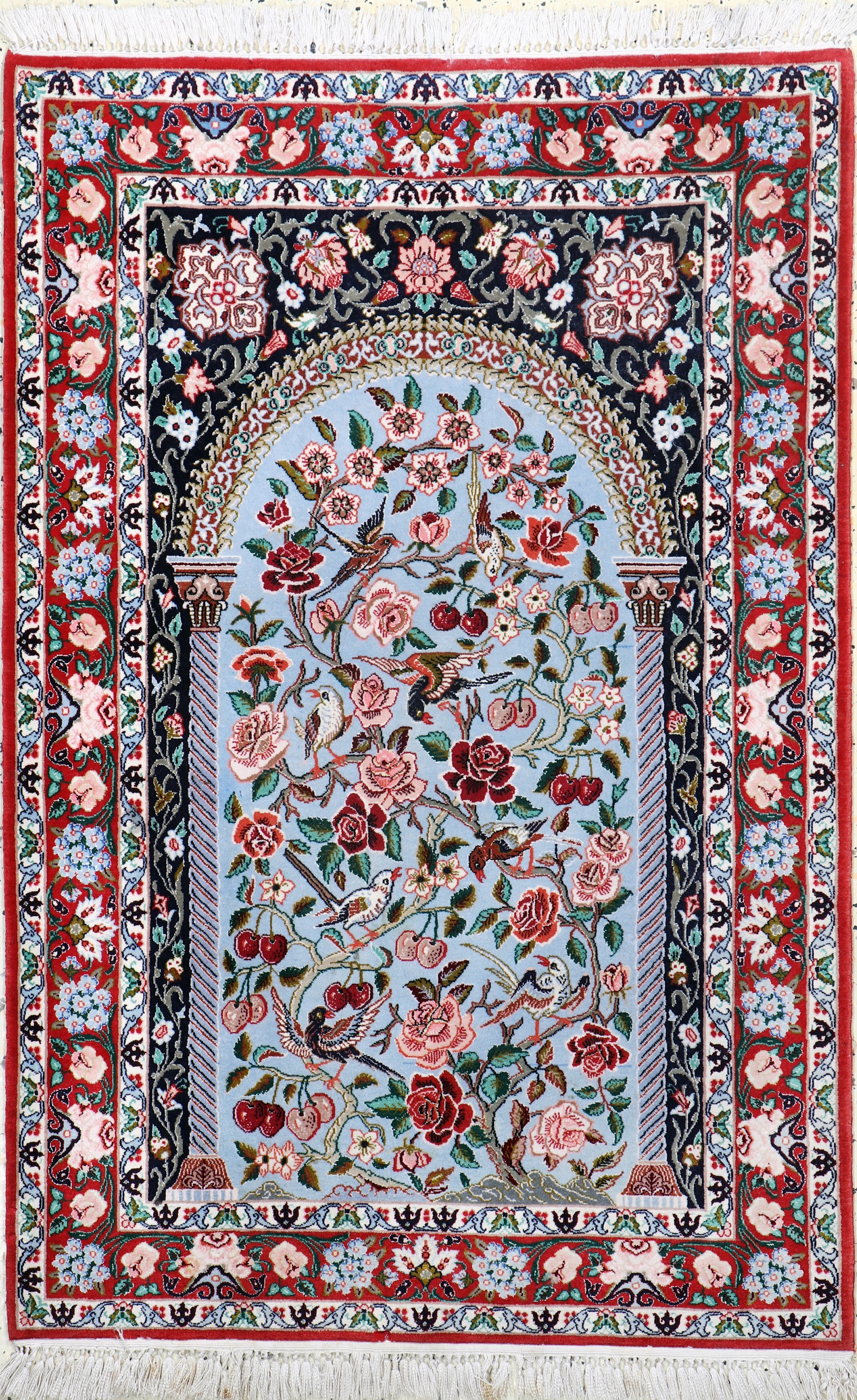 Image 27021458 - Esfahan fein, Persien, Ende 20.Jhd., Korkwolle mit und auf Seide, ca. 120 x 80 cm, EHZ: ...