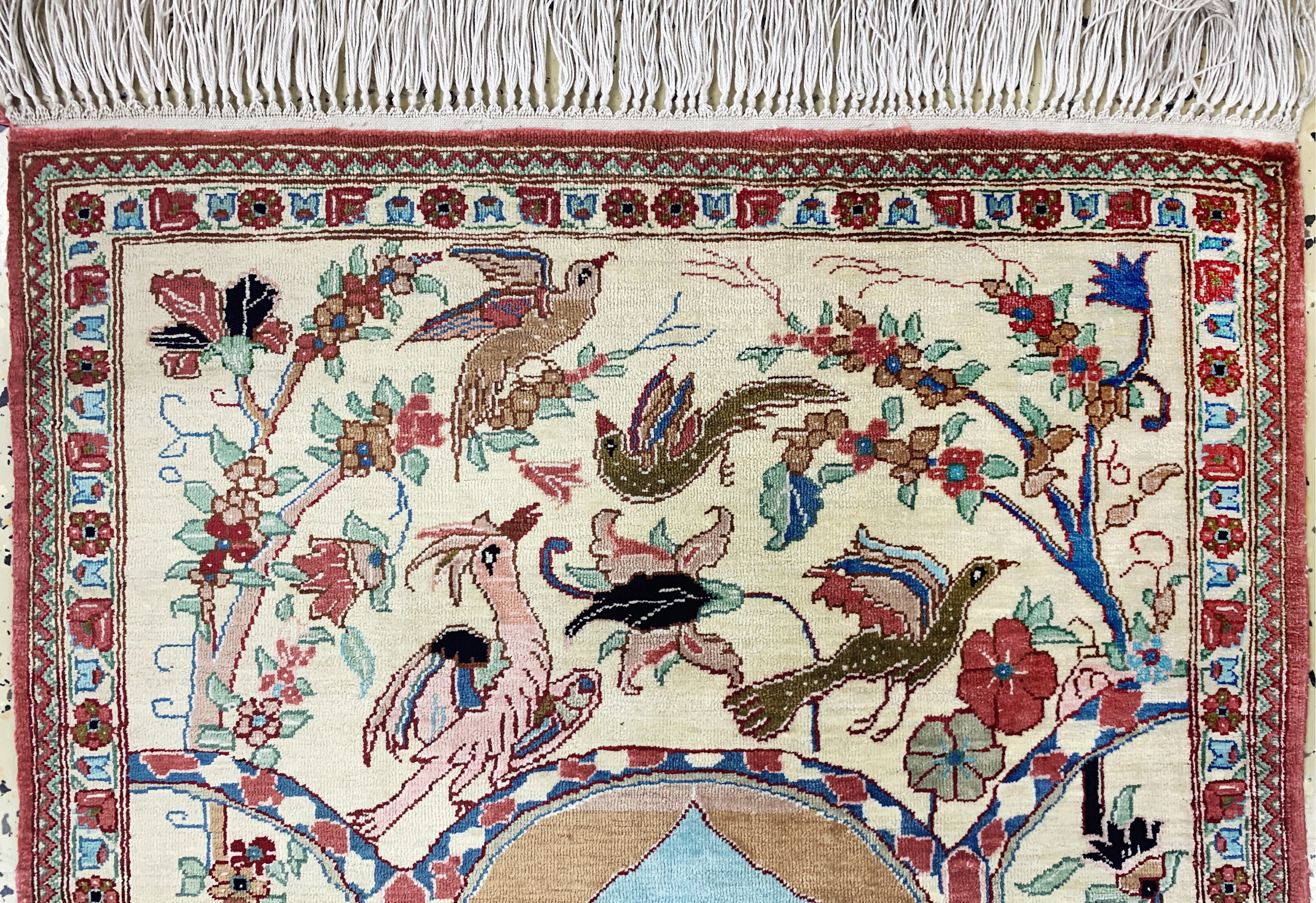 Detail a: Ghom Seide, Persien, Ende 20.Jhd, reine Naturseide, ca. 79 x 56 cm, EHZ: 2
