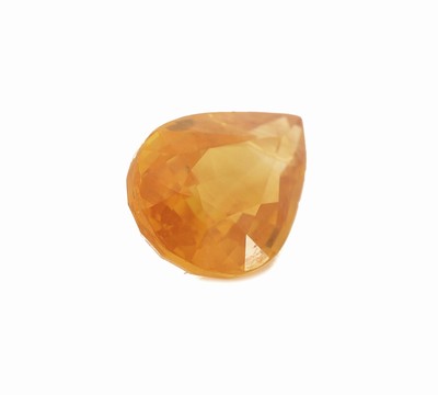 27021452a - Loser Saphir, 2.49 ct, gelb, facett. Tropfen, Zertifikat