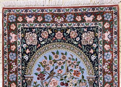 27021458a - Esfahan fein, Persien, Ende 20.Jhd., Korkwolle mit und auf Seide, ca. 120 x 80 cm, EHZ: ...