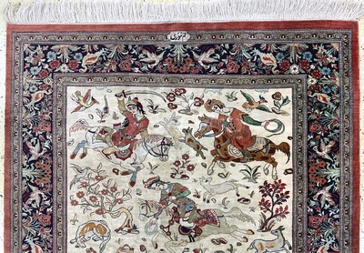 27021462a - Ghom Seide fein sign.(Nouri), Persien, Ende20.Jhd, reine Naturseide, ca. 155 x 103 cm, ...