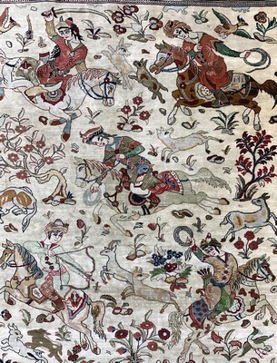 27021462b - Ghom Seide fein sign.(Nouri), Persien, Ende20.Jhd, reine Naturseide, ca. 155 x 103 cm, ...