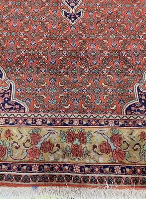 27021490h - Rosenbidjar Kork fein, Persien, Mitte 20.Jhd, Korkwolle auf Baumwolle, ca. 360 x 262cm, ...