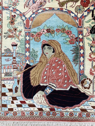 27021498b - Ghom Seide, Persien, Ende 20.Jhd, reine Naturseide, ca. 79 x 56 cm, EHZ: 2 ...