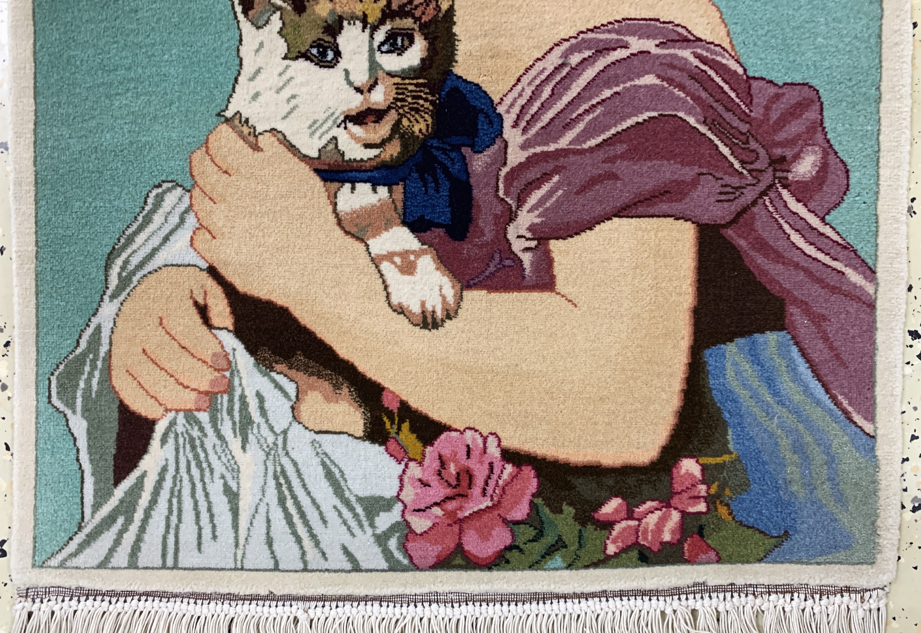 Detail b: Täbriz fein(50 Raj), Persien, Mitte 20.Jhd,Korkwolle auf Baumwolle, ca. 75 x 55 cm, ca. 500.000 Kn/qm, EHZ: 2