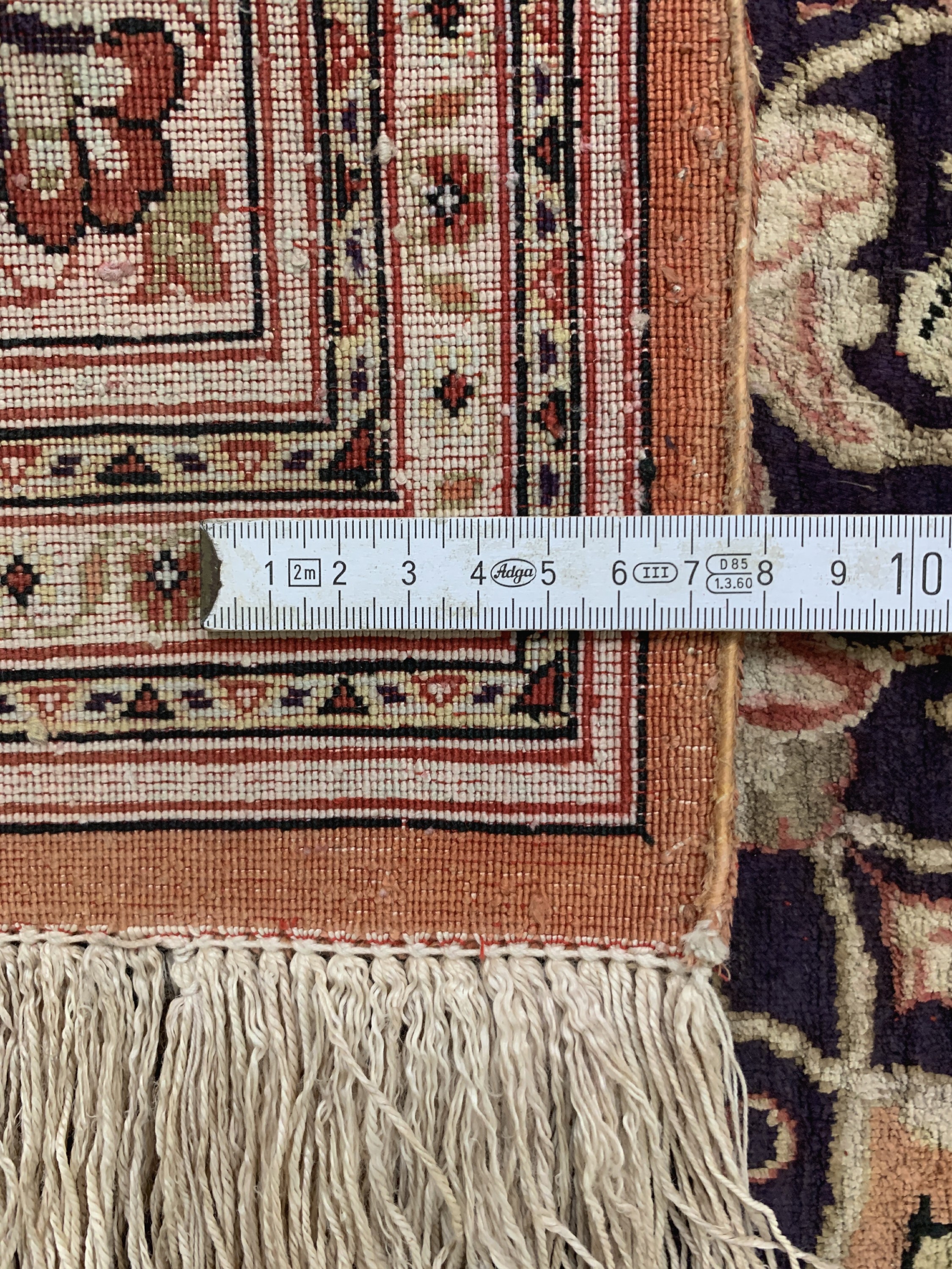 Detail f: Ghom Seide, Persien, Mitte 20.Jhd, reine Naturseide, ca. 203 x 137 cm, verfärbt, EHZ: 2