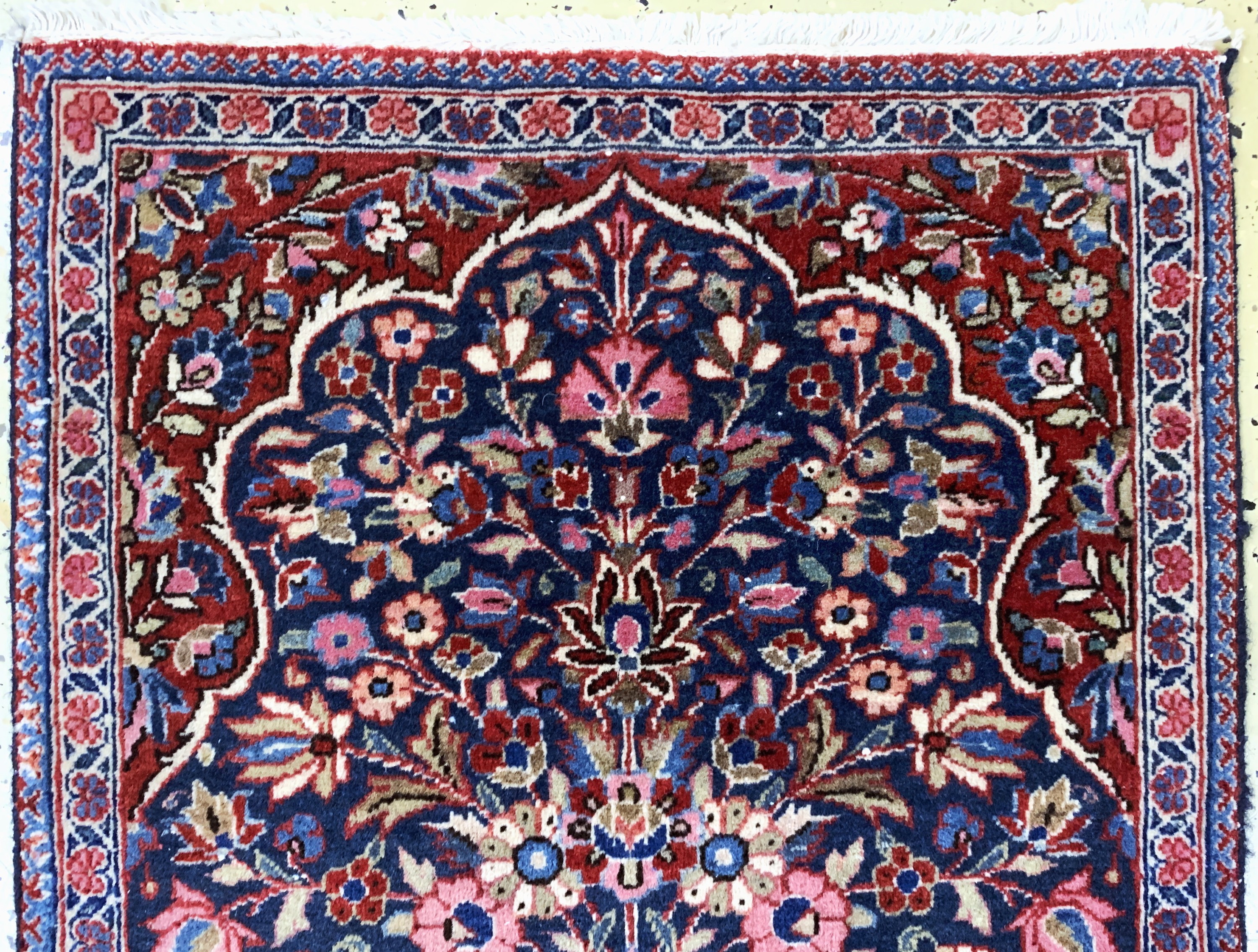 Detail a: Keschan Kork, Persien, Anfang 20.Jhd, Korkwolle auf Baumwolle, ca. 61 x 51 cm, EHZ: 2, (Fransen erneurt)