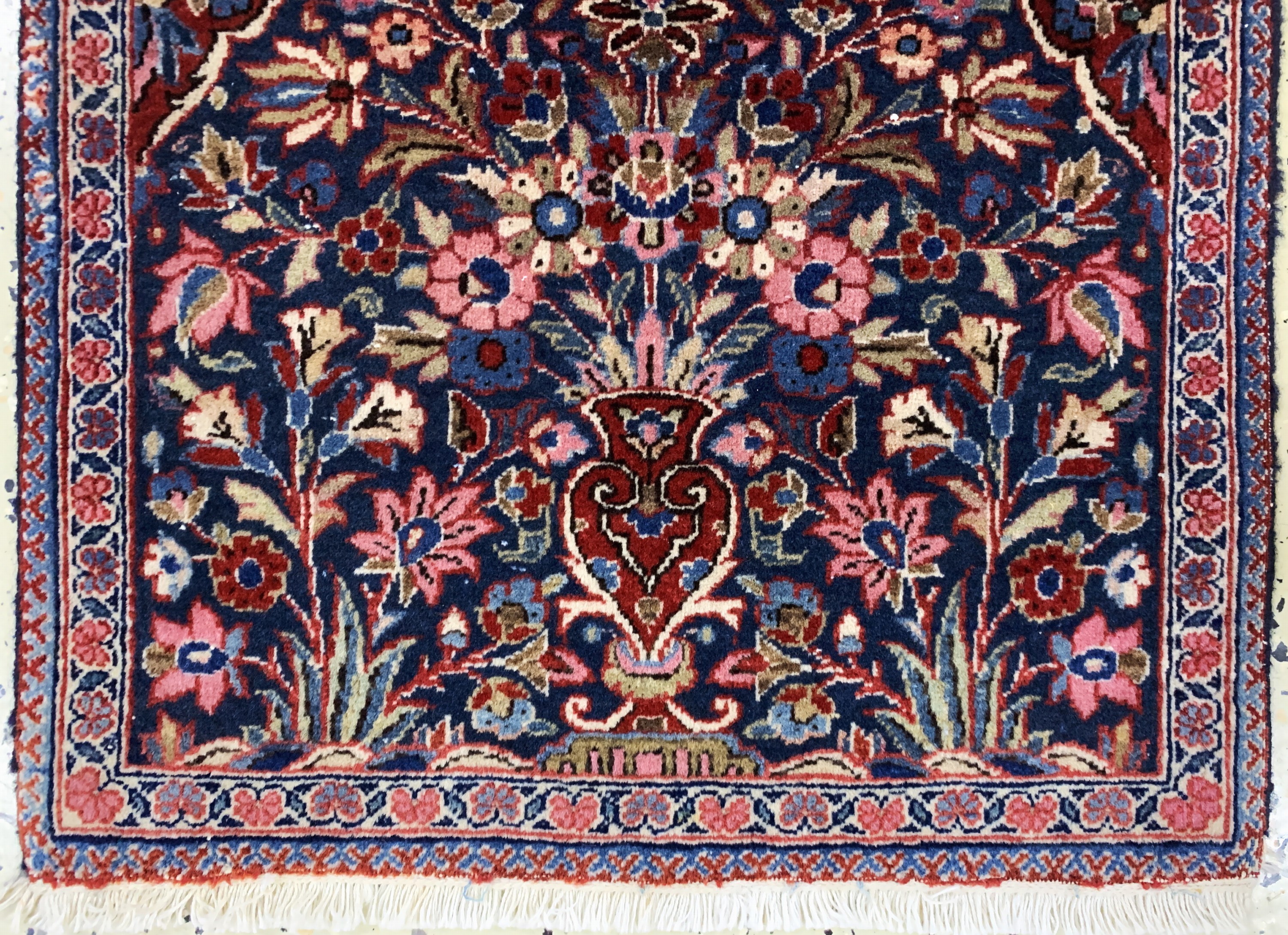 Detail b: Keschan Kork, Persien, Anfang 20.Jhd, Korkwolle auf Baumwolle, ca. 61 x 51 cm, EHZ: 2, (Fransen erneurt)
